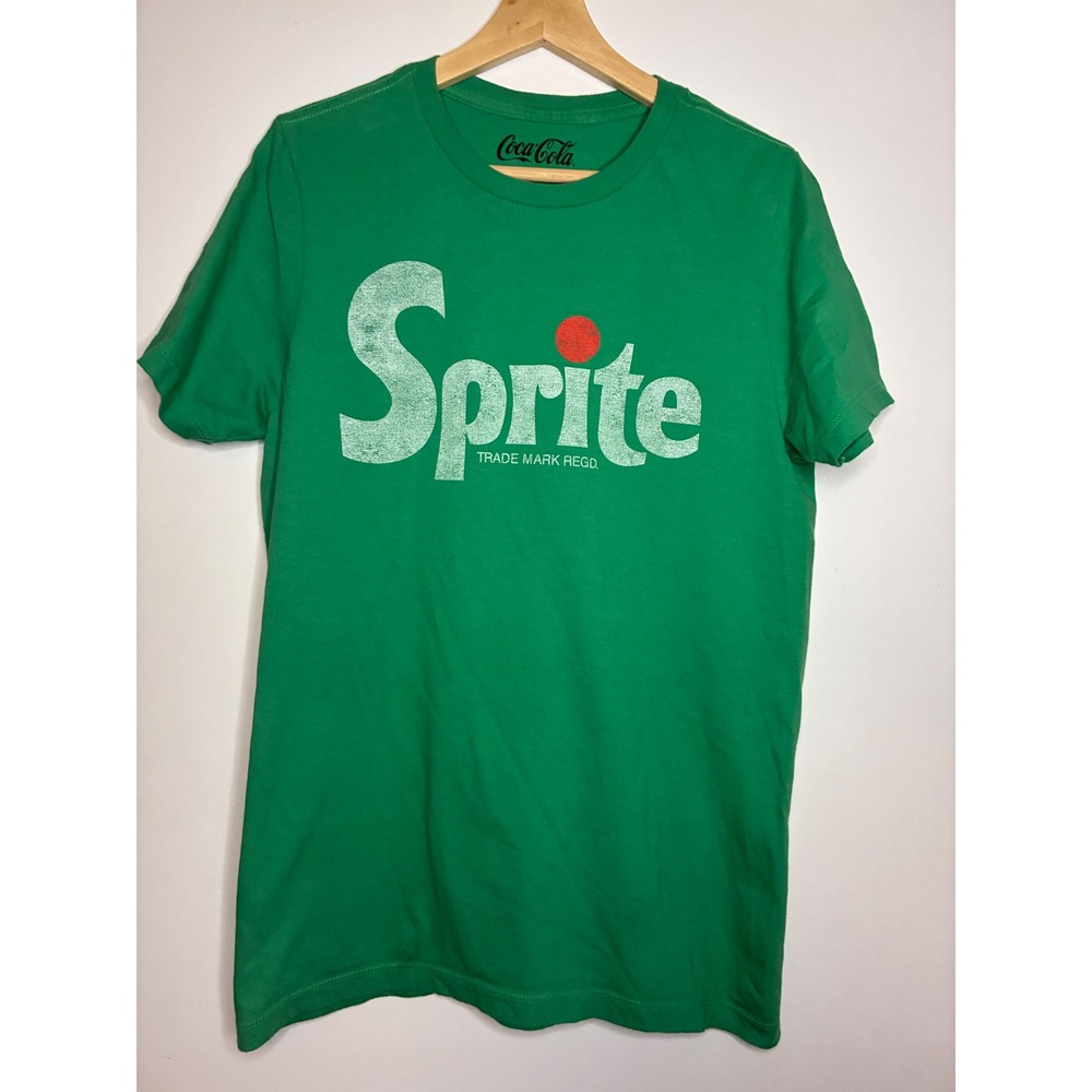 Coca-Cola Sprite Graphic T-Shirt Mens Medium Green Short Sleeve Distressed Logo